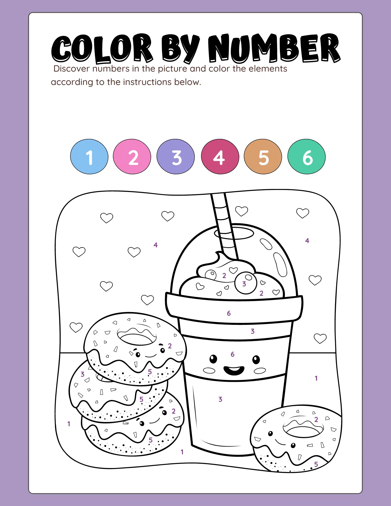 Colour by number worksheet