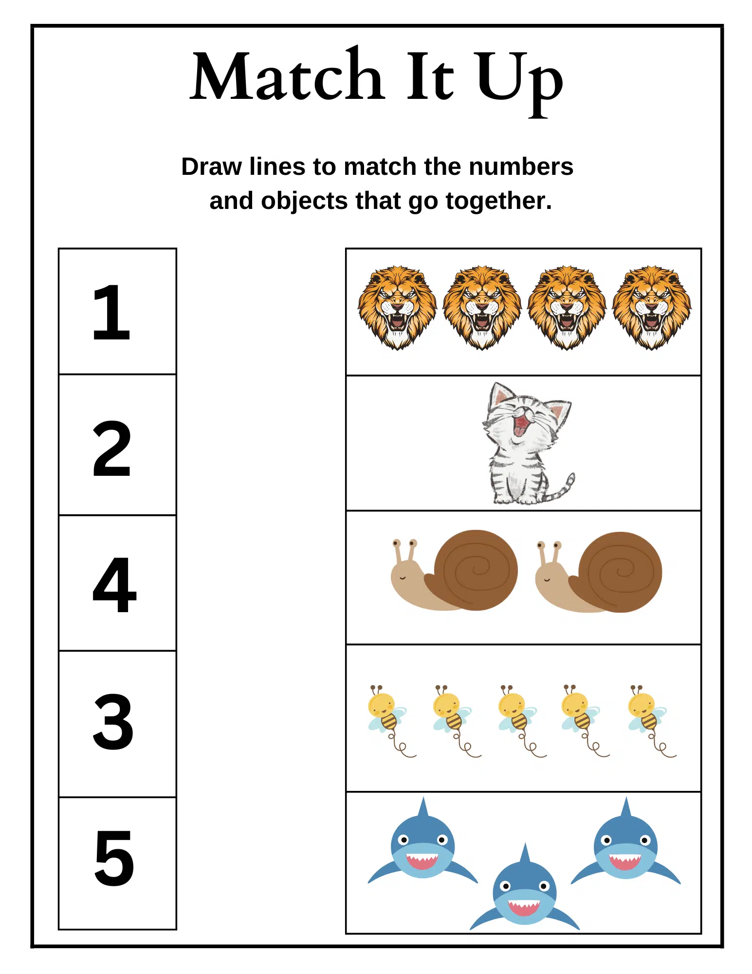 Count and match worksheet